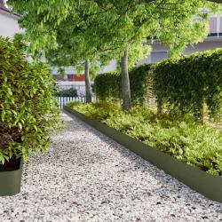 Bordures pelouse 30pcs vert olive 20x103cm acier lamin&eacute; &agrave; froid