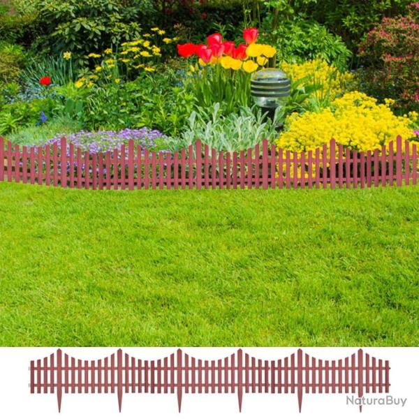 Bordures de pelouse 17 pcs 10 m Marron