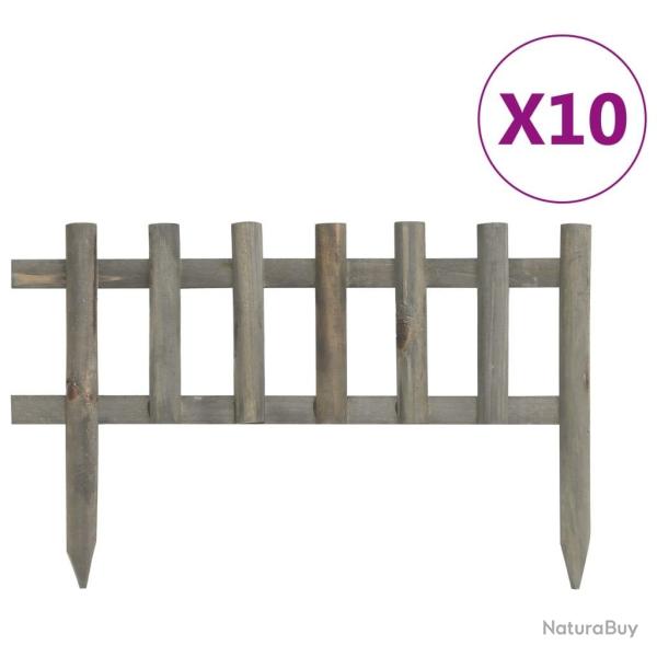 Bordure de jardin 10 pcs Bois de sapin 4,4 m alsavelo