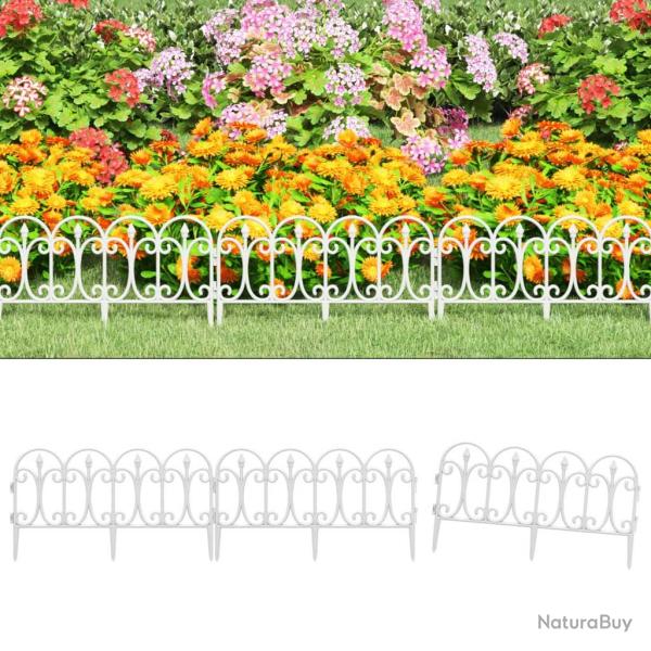 Bordures de pelouse 17 pcs Blanc 10 m PP alsavelo