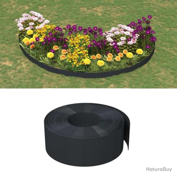 Bordures de jardin 5 pcs noir 10 m 20 cm poly�thyl�ne
