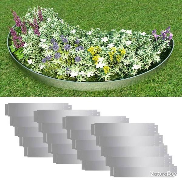 Cl�ture de pelouse 20 pcs Acier galvanis� 100x20 cm