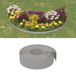 Bordure de jardin gris 10 m 15 cm poly&eacute;thyl&egrave;ne