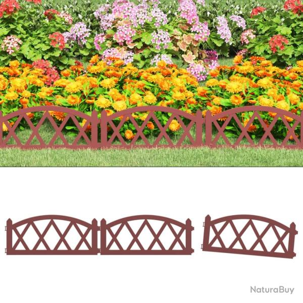 Bordures de pelouse 17 pcs Rouge 10 m PP