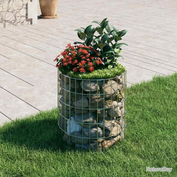 Poteau � gabion circulaire Acier galvanis� �50x50 cm