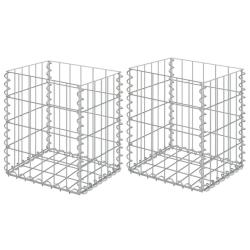 Paniers de gabion 2 pcs Acier galvanis&eacute; 30x30x40 cm