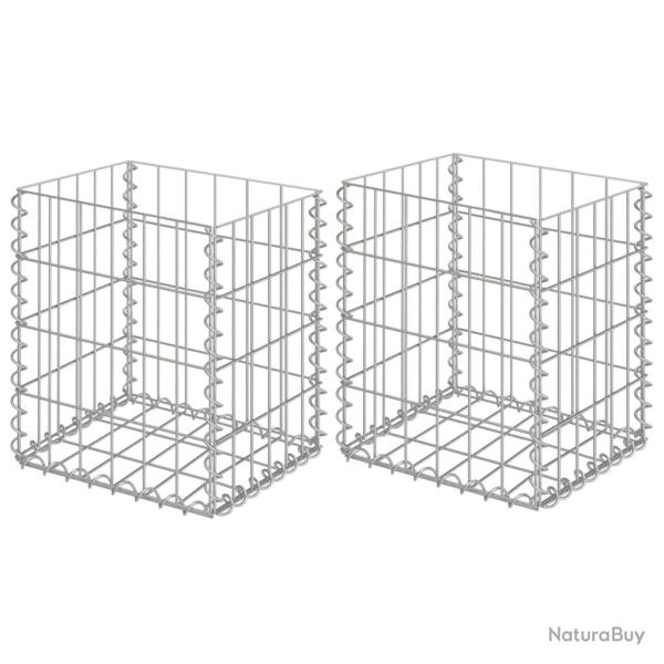 Paniers de gabion 2 pcs Acier galvanis� 30x30x40 cm