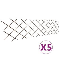 Cl&ocirc;ture en treillis de saule 5 pcs 180x60 cm