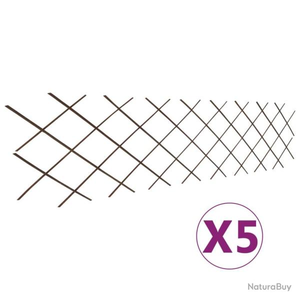 Cl�ture en treillis de saule 5 pcs 180x60 cm