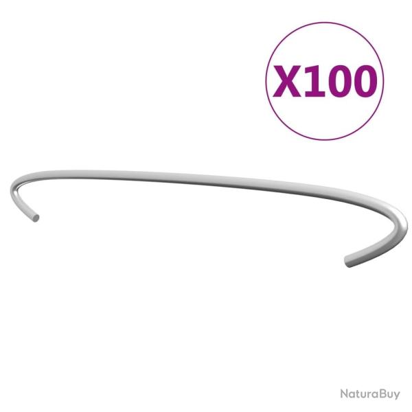 Crochets de gabion 100 pcs Acier galvanis� 50 cm alsavelo