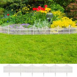 Bordure de pelouse Blanc 17 pcs / 10 m