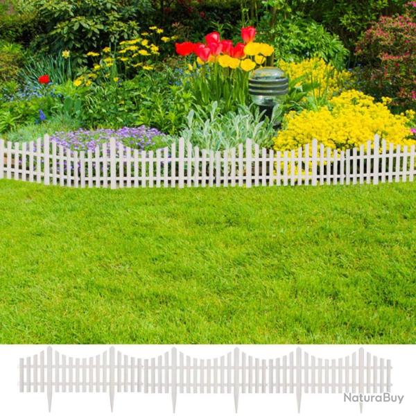 Bordure de pelouse Blanc 17 pcs / 10 m