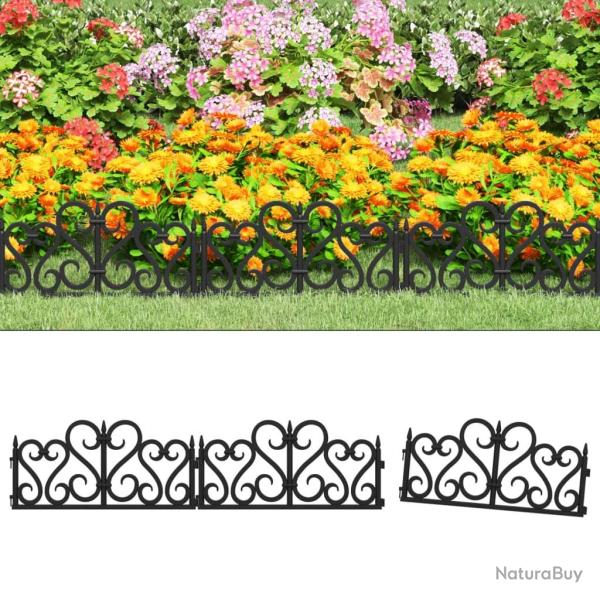 Bordures de pelouse 17 pcs Noir 10 m PP