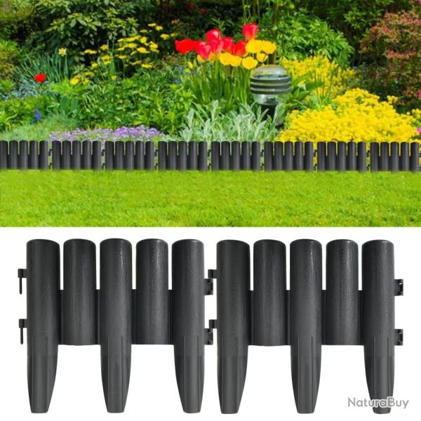 Bordures de pelouse 36 pcs Anthracite 10 m PP