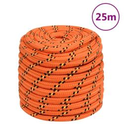 Corde de bateau Orange 16 mm 25 m Polypropyl&egrave;ne