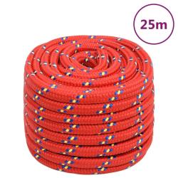 Corde de bateau Rouge 20 mm 25 m Polypropyl&egrave;ne