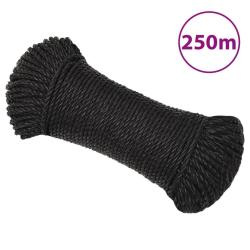 Corde de travail Noir 6 mm 250 m polypropyl&egrave;ne
