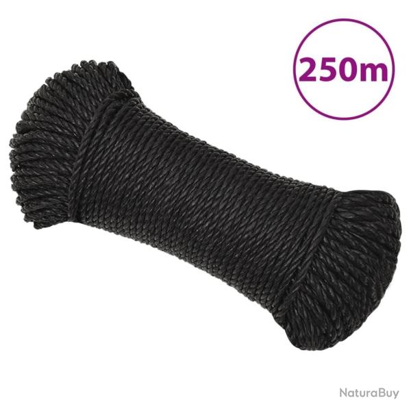 Corde de travail Noir 6 mm 250 m polypropylne alsavelo