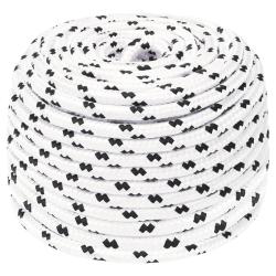 Corde de bateau tress&eacute; Blanc 8 mmx100 m Polyester alsavelo