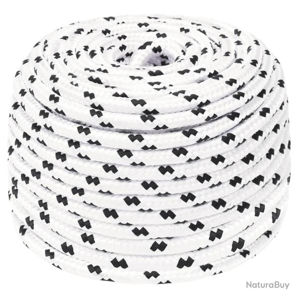 Corde de bateau tress� Blanc 8 mmx100 m Polyester