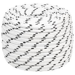 Corde de bateau tress&eacute; Blanc 14 mmx25 m Polyester