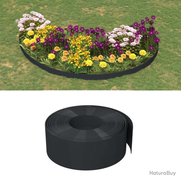 Bordures de jardin 2 pcs noir 10 m 20 cm poly�thyl�ne