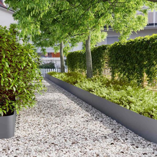 Bordures pelouse 10pcs anthracite 25x103cm acier lamin� � froid alsavelo