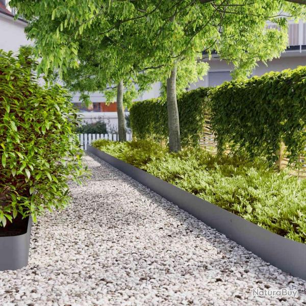 Bordures pelouse 10pcs anthracite 20x103cm acier lamin� � froid