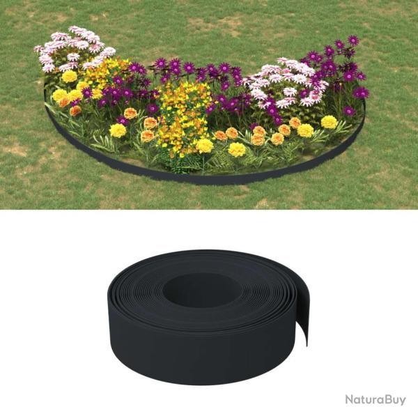 Bordures de jardin 2 pcs noir 10 m 15 cm poly�thyl�ne