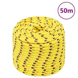 Corde de bateau Jaune 12 mm 50 m Polypropyl&egrave;ne