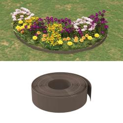 Bordures de jardin 2 pcs marron 10 m 15 cm poly&eacute;thyl&egrave;ne