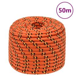 Corde de bateau Orange 12 mm 50 m Polypropyl&egrave;ne
