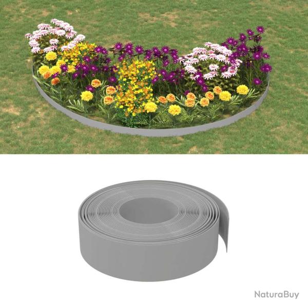 Bordures de jardin 2 pcs gris 10 m 15 cm poly�thyl�ne