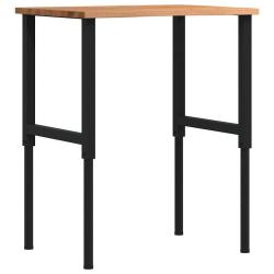 &Eacute;tabli marron clair 80x60x(71,5-98) cm bois de ch&ecirc;ne massif