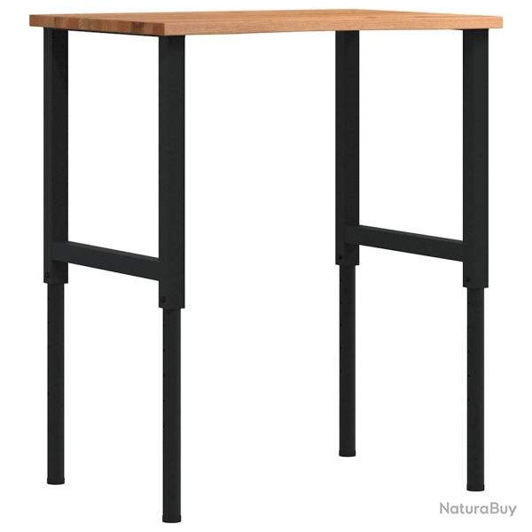 �tabli marron clair 80x60x(71,5-98) cm bois de ch�ne massif
