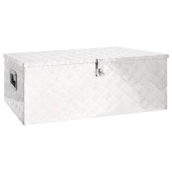 Bo&icirc;te de rangement Argent&eacute; 100x55x37 cm Aluminium
