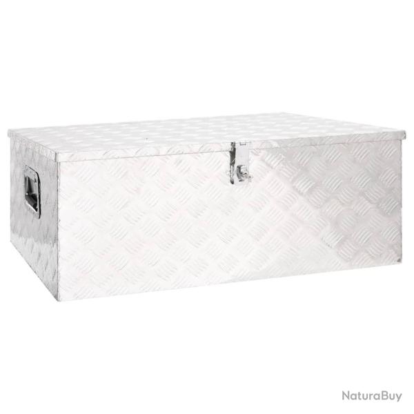 Bote de rangement Argent 100x55x37 cm Aluminium alsavelo