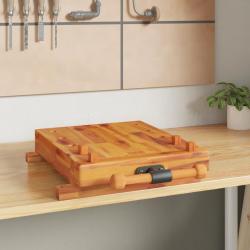 Dessus d'&eacute;tabli avec &eacute;tau 52x44x9,5 cm bois massif d'acacia