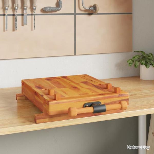 Dessus d'�tabli avec �tau 52x44x9,5 cm bois massif d'acacia