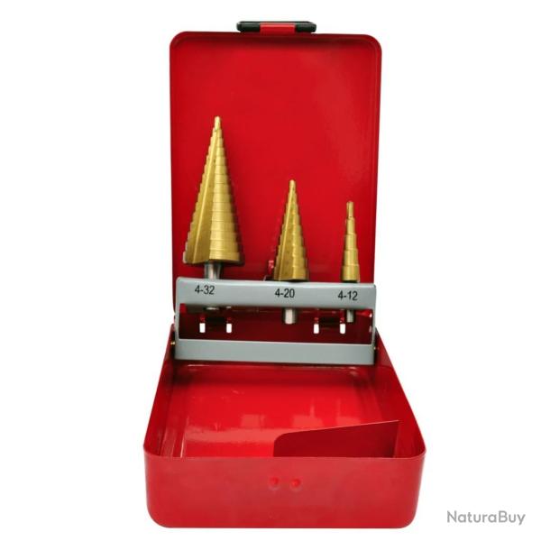 Kit de 3 Forets coniques � �tage HSS alsavelo