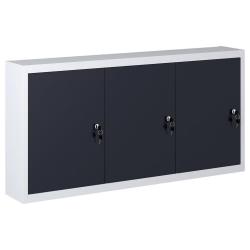 Armoire &agrave; outils murale Style Industriel M&eacute;tal Gris et noir