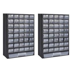 Bo&icirc;te &agrave; outils de rangement avec 41 tiroirs 2 pcs Plastique