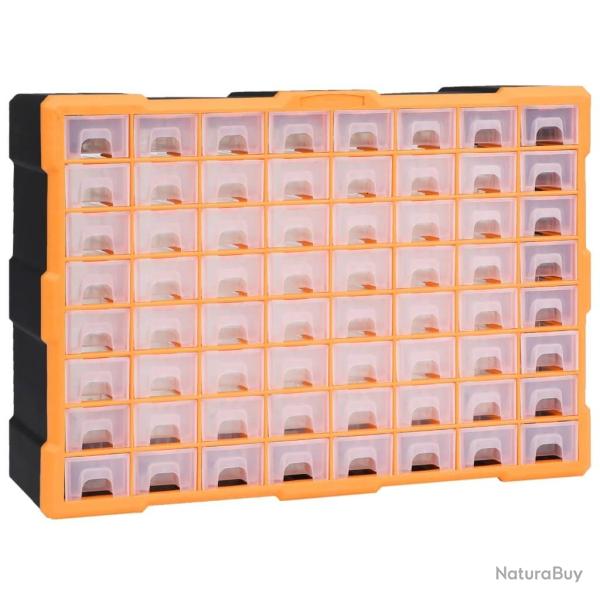 Organisateur multi-tiroirs avec 64 tiroirs 52x16x37,5 cm alsavelo
