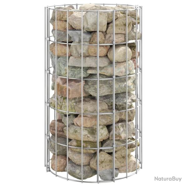 Poteau � gabion circulaire Acier galvanis� �30x50 cm