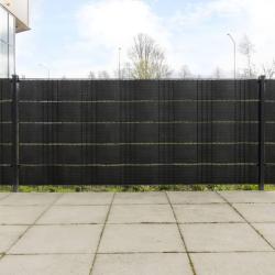 Paravents de balcon 5 pcs noir 255x19 cm r&eacute;sine tress&eacute;e