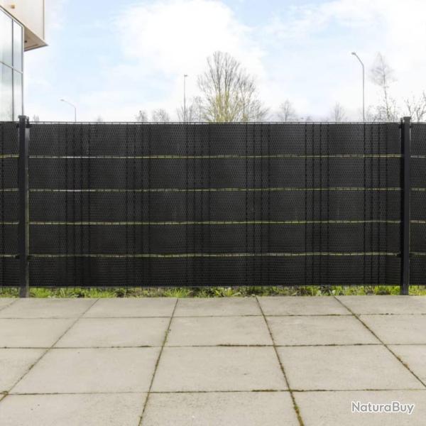 Paravents de balcon 5 pcs noir 255x19 cm r�sine tress�e
