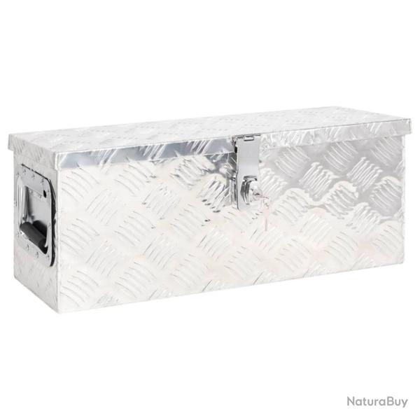 Bote de rangement Argent 60x23,5x23 cm Aluminium alsavelo