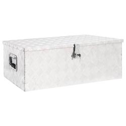 Bo&icirc;te de rangement Argent&eacute; 90x47x33,5 cm Aluminium