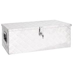 Bo&icirc;te de rangement Argent&eacute; 80x39x30 cm Aluminium