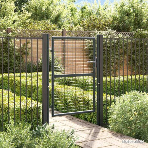 Portail en maille de jardin Acier galvanis� 100 x 175 cm Gris alsavelo